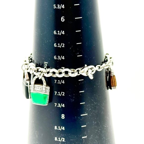 Brighton Purse/Handbag Charm Bracelet Silver Tone - VGC - Picture 7 of 8